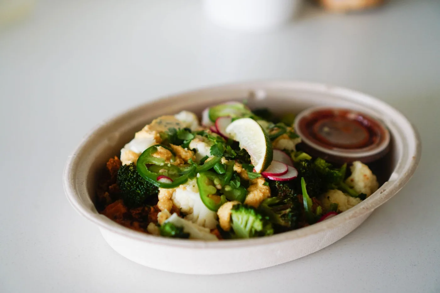 A vibrant vegan dish featuring fresh vegetables, perfect for healthy eating.